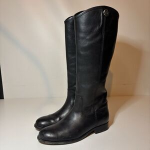 FRYE Boots Melissa 2 Button Black #3475447 Size 6.5 B Women’s 15” Riding Boots